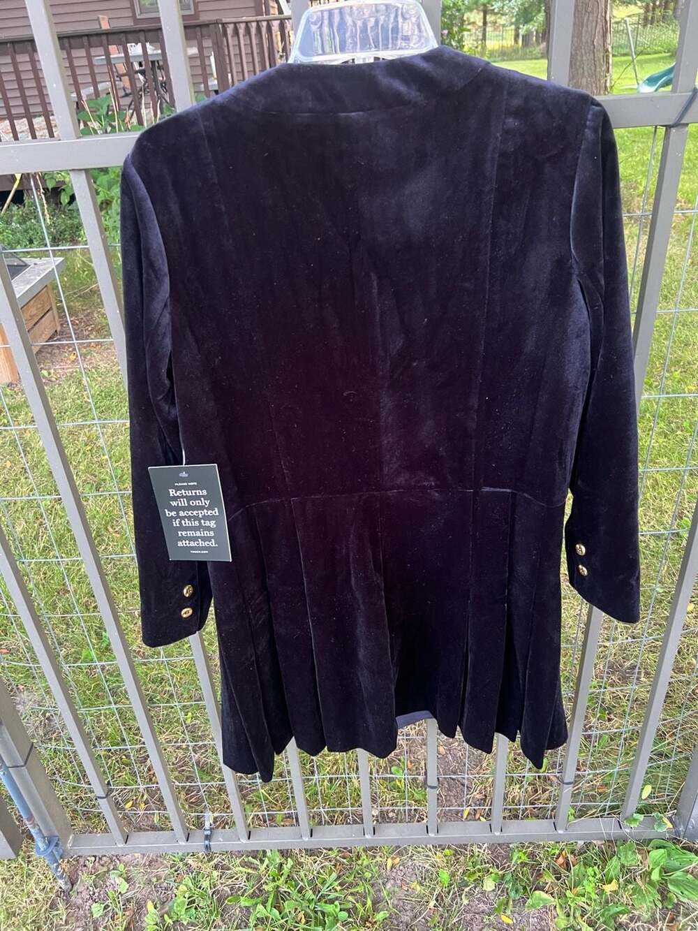 Tuckernuck Navy Velvet Button Front Mini Dress NWT L - Picture 8 of 14